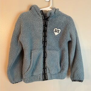 Girls bebe Light Blue Sherpa Hoodie Jacket 4T